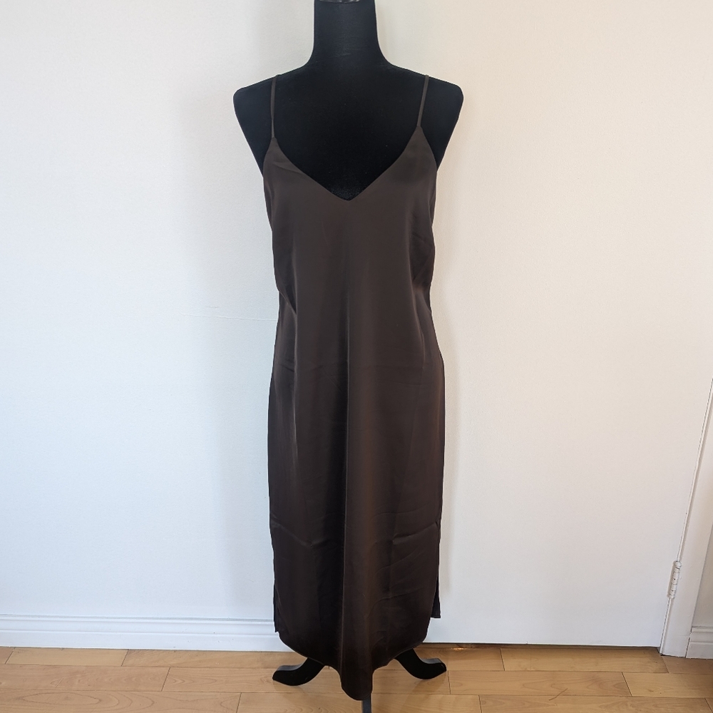 Elegant Brown Slip Dress
